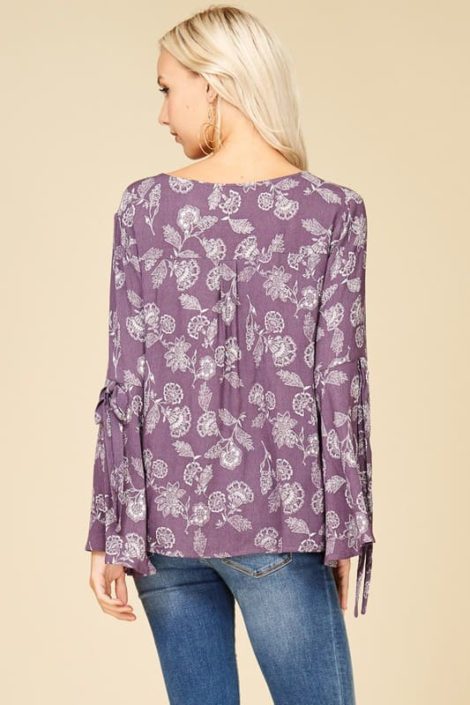 Dusty Purple Print Top - Jade