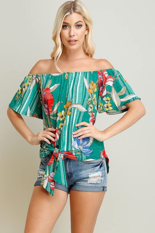 pacsun green floral top