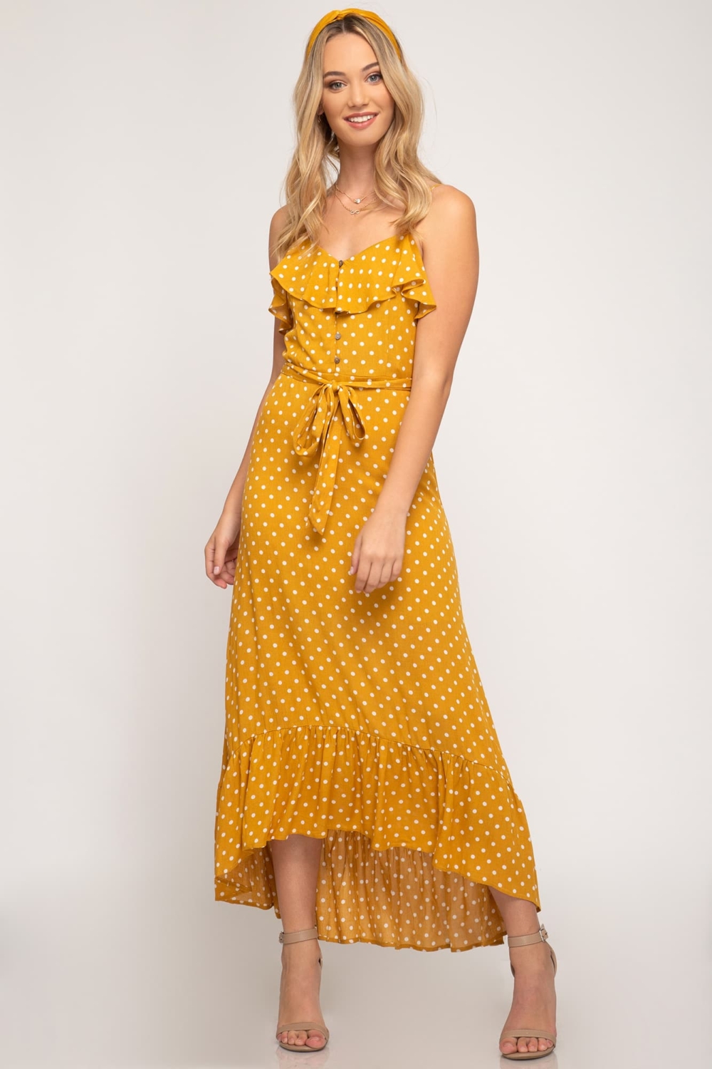 Yellow Polka Dot Dress - Jade