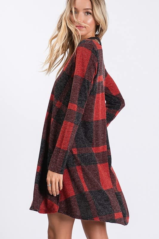 Red Plaid Dress - Jade