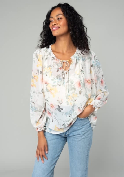 Sheer Floral Top - Jade